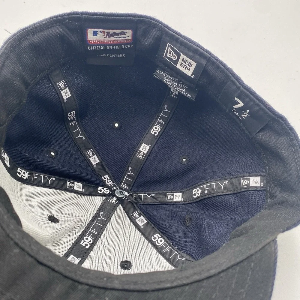 New York Yankees‎ Hat New Era 59Fifty Size 7 1/2 Custom Embroidered Cleaned Blue